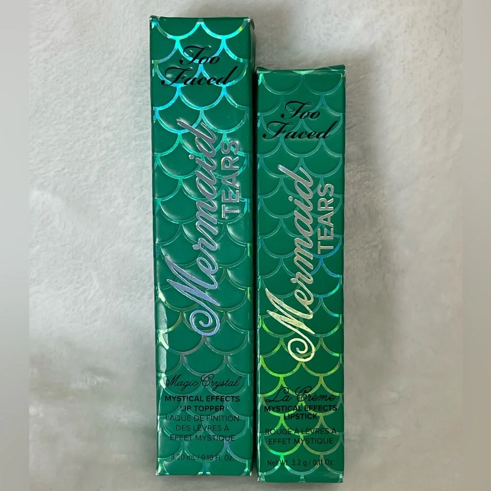 Too Faced Mermaid Tears Lip Topper and Lipstick Set
